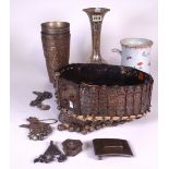 ASIAN COLLECTABLES INCLUDING A WHITE METAL BELT (QTY)