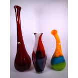 MDINA, A GROUP OF THREE ART GLASS VASES