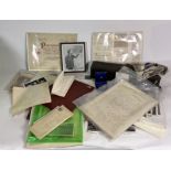 A QUANTITY OF EMPHEMERA AND DOCUMENTS RELATING TO THE RED CROSS AND ROYAL NAVY, VARIOUS BONDS,...