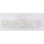 A LALIQUE `COQUILLES' OPALESCENT LARGE GLASS PLATE AND SIX SMALLER PLATES (7)