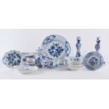 A GROUP OF MEISSEN BLUE AND WHITE `ONION' PATTERN PORCELAIN