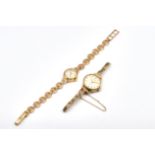 TWO LADY'S 9CT GOLD BRACELET WRISTWATCHES (2)