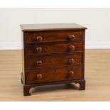 AN EARLY 19TH CENTURY MAHOGANY SMALL FOUR DRAWER CHEST