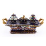 A MASON'S IRONSTONE TWO-HANDLED INKSTAND