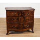 A REGENCY MAHOGANY BOWFRONT FOUR DRAWER CHEST