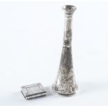 A SILVER PILL BOX AND A SILVER PEPPERETTE (2)