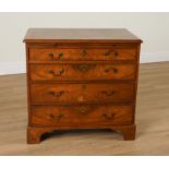 A MID-18TH CENTURY MAHOGANY FOUR DRAWER CHEST OF DRAWERS
