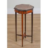 AN EDWARDIAN INLAID MAHOGANY OCTAGONAL OCCASIONAL TABLE