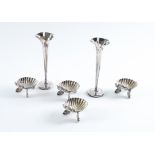 A SET OF FOUR SILVER SALTS AND FURTHER ITEMS (QTY)