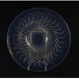 A LALIQUE `ACTINIA' OPALESCENT GLASS PLATE