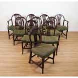 A SET OF TEN GEORGE III MAHOGANY HOOP BACK DINING CHAIRS (10)