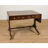 A REGENCY MAHOGANY TWO DRAWER SOFA TABLE