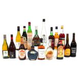 SEVENTEEN BOTTLES OF WINE AND SPIRITS INCLUDING CAMPARI AND LUSTAU SHERRY (17)