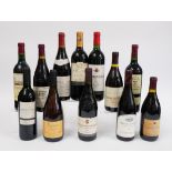 TWELVE BOTTLES MOSTLY OF RED WINE INCLUDING A BOTTLE OF SAINT-EMILION GRAND CRU 2001 (12)