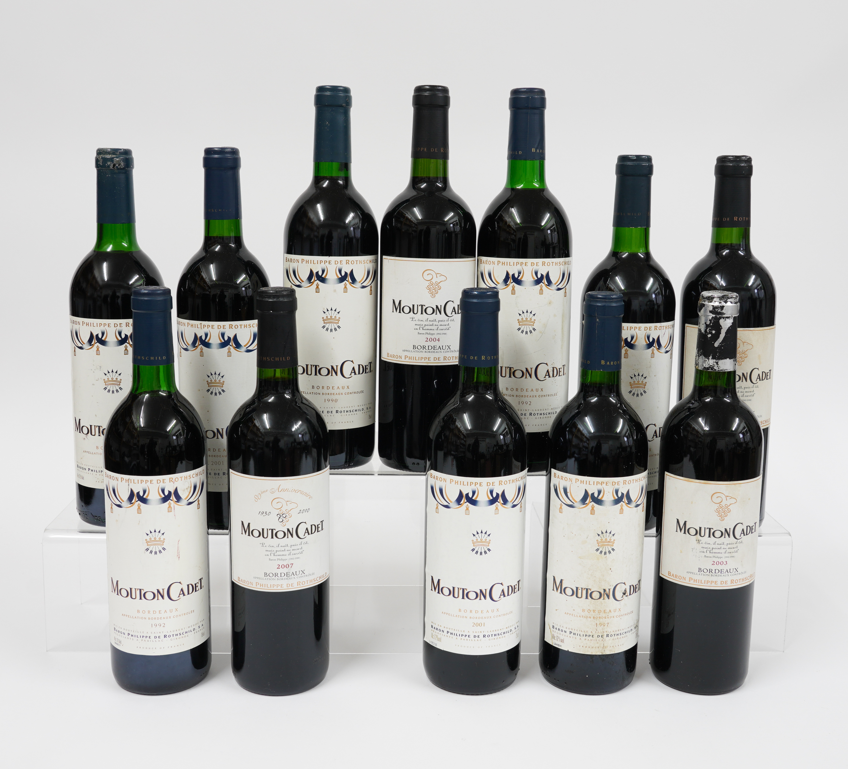 TWELVE BOTTLES OF BARON DE ROTHSCHILD MOUTON CADET BORDEAUX (12)