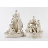 TWO PARIAN FIGURAL GROUPS INCLUDING NAOMI AND HER DAUGHTERS IN LAW (2)
