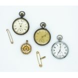FOUR POCKET WATCHES AND TWO BAR BROOCHES (6)