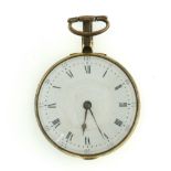 AN EARLY 19TH CENTURY GILT ON COPPER CASED POCKET WATCH