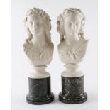 A PAIR OF PARIAN BUSTS OF MIRANDA AND OPHELIA (2)