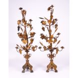 A PAIR OF FRENCH GILT-METAL SEVEN LIGHT CANDELABRA (2)