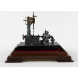 AN ENGLISH MODEL OVERHEAD CRANK STAIONARY STEAM ENGINE