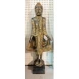 A MODERN ASIAN GOLD PAINTED BUDDHA FIGURE