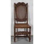 LIBERTY OF LONDON; AN 18TH CENTURY STYLE WALNUT HIGHBACK CHAIR