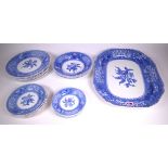 SPODE; A BLUE AND WHITE PART DINNER SERVICE (QTY)