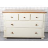 A MODERN WHITE PAINTED OAK SIDE CHEST