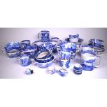 A LARGE QUANTITY OF 19TH CENTURY AND LATER BLUE AND WHITE CUPS AND BEAKERS (QTY)