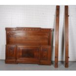 A LATE 19TH CENTURY FRENCH FRUITWOOD DOUBLE BED