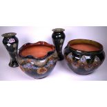 ROYAL DOULTON; A GROUP OF FOUR LAMBETH STONEWARE ITEMS (4)