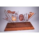A MID 20TH CENTURY ABSTRACT COPPER WIRE SCULPTURE