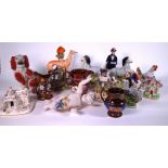 CERAMICS INCLUDING STAFFORDSHIRE FIGURES (23)