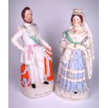A LARGE STAFFORDSHIRE FIGURE OF QUEEN VICTORIA (2)