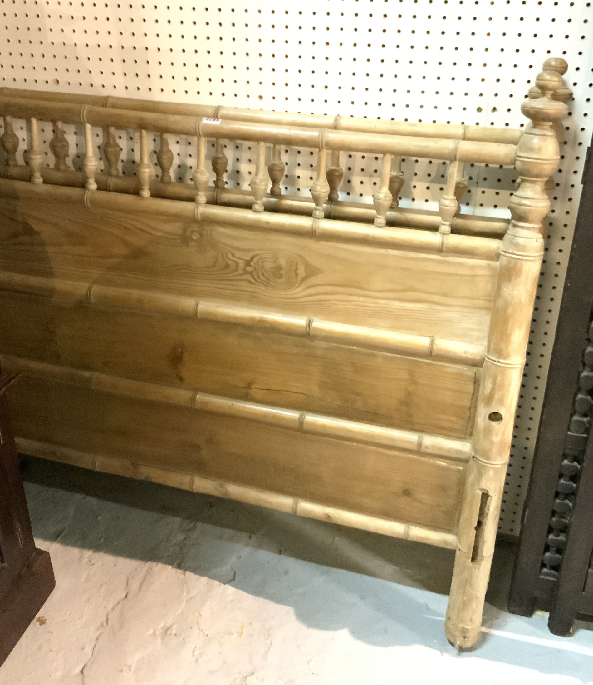 A 19TH CENTURY PINE DOUBLE BED