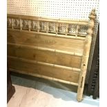 A 19TH CENTURY PINE DOUBLE BED