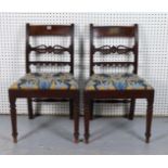 A PAIR OF VICTORIAN MAHOGANY BAR BACK DINING CHAIRS (2)