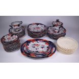 A 19TH CENTURY MASONS IRONSTONE CHINA PART DINNER SERVICE (QTY)