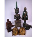 ASIAN COLLECTABLES INCLUDING; A MODERN CAST FIGURE OF A NANDI (7)