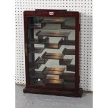 A MODERN CHINESE HARDWOOD WALL MOUNTED DISPLAY CABINET