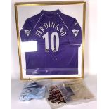 A BATMAN FILM PROP NEWSPAPER, A BEATLES RECORD AND TWO SIGNED FOOTBALL SHIRTS (4)