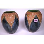 A PAIR OF OVOID DOULTON VASES