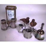 COLLECTABLES COMPRISING A FRENCH BRASS CARRIAGE CLOCK (6)