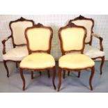 A PAIR OF LATE 19TH CENTURY FRENCH OPEN ARMCHAIRS (4)