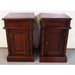 A NEAR PAIR OF VICTORIAN STYLE BEDSIDE CUPBOARDS (2)