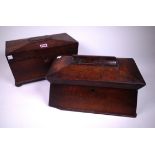 A WILLIAM IV ROSEWOOD TEA CADDY (2)