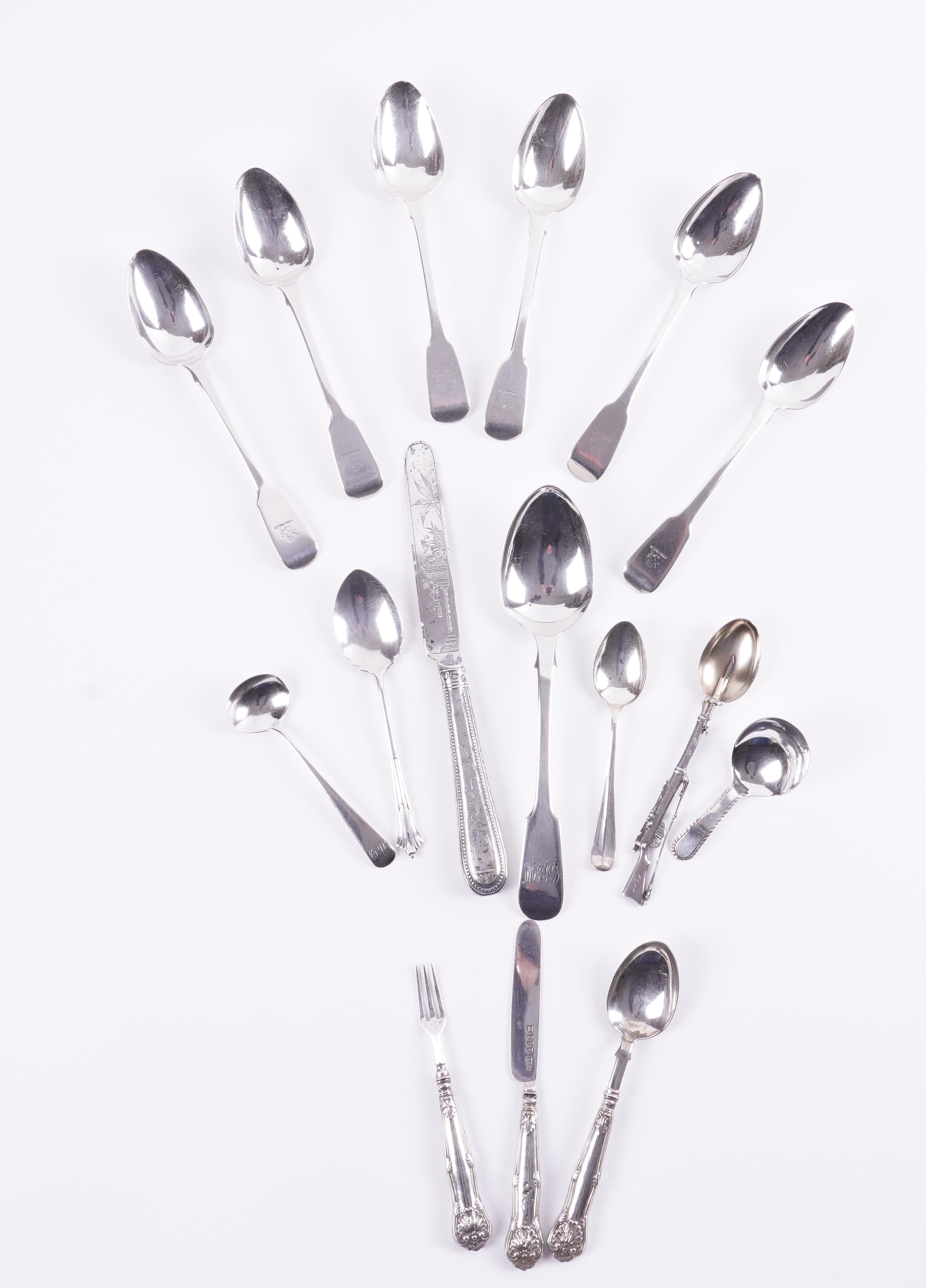 A GROUP OF SILVER FLATWARE (18) - Image 2 of 3