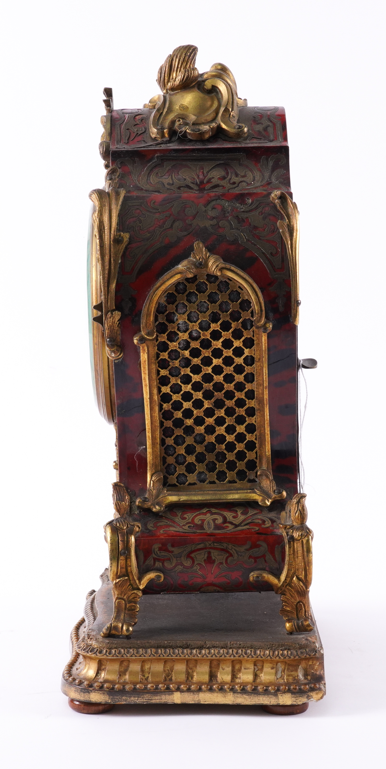 A FRENCH BOULLE-STYLE MANTEL CLOCK - Image 2 of 5