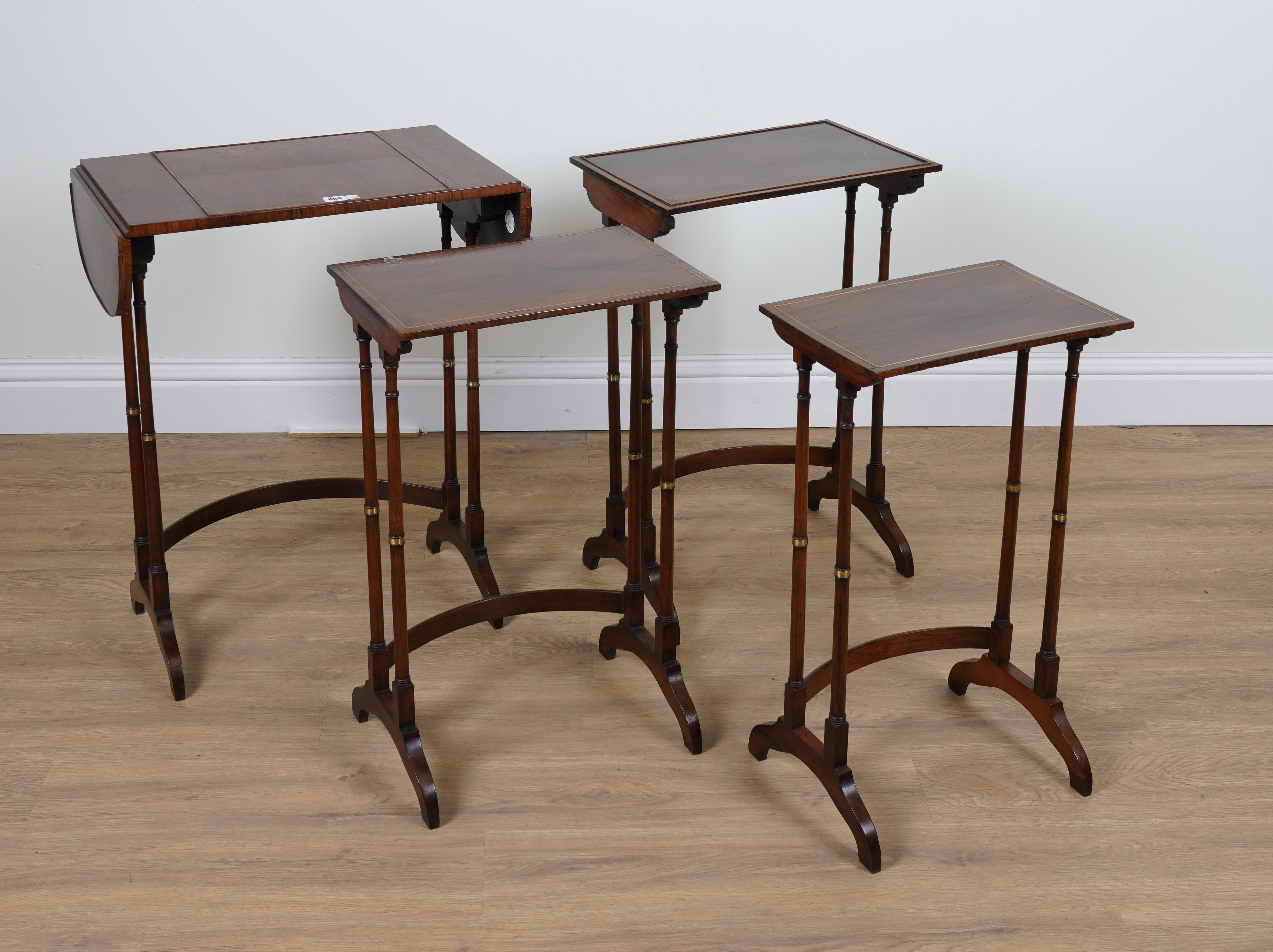 A NEST OF FOUR MID-19TH CENTURY GILT-METAL MOUNTED ROSEWOOD OCCASIONAL TABLES (4) - Image 3 of 3